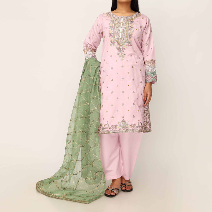 3PC- Khaddi Net Embellished Suit PF5137