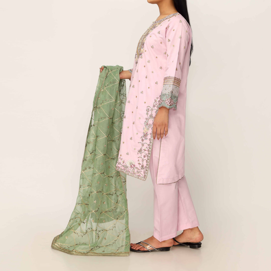 3PC- Khaddi Net Embellished Suit PF5137