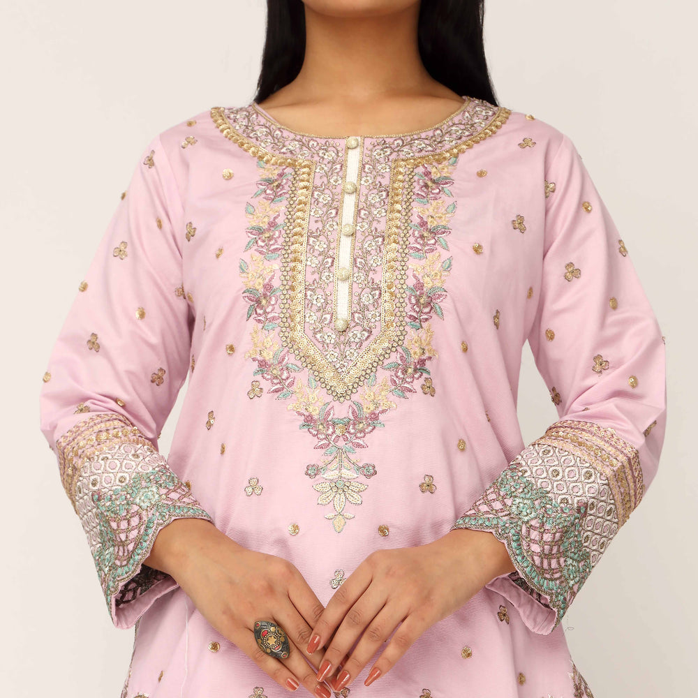 3PC- Khaddi Net Embellished Suit PF5137