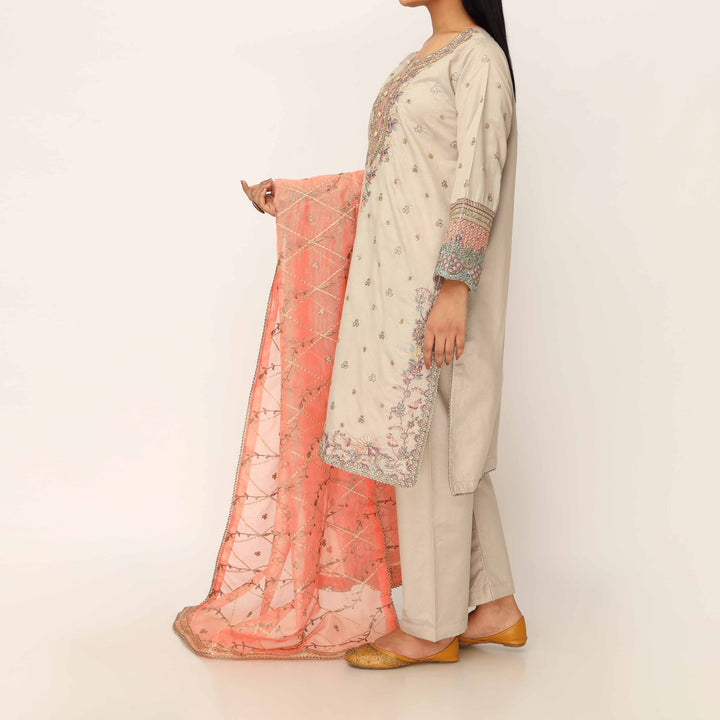 3PC- Khaddi Net Embellished Suit PF5138
