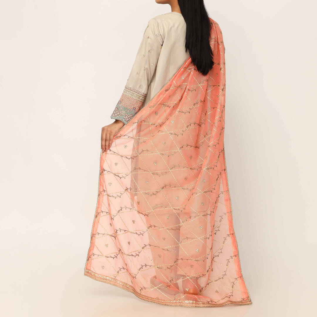 3PC- Khaddi Net Embellished Suit PF5138