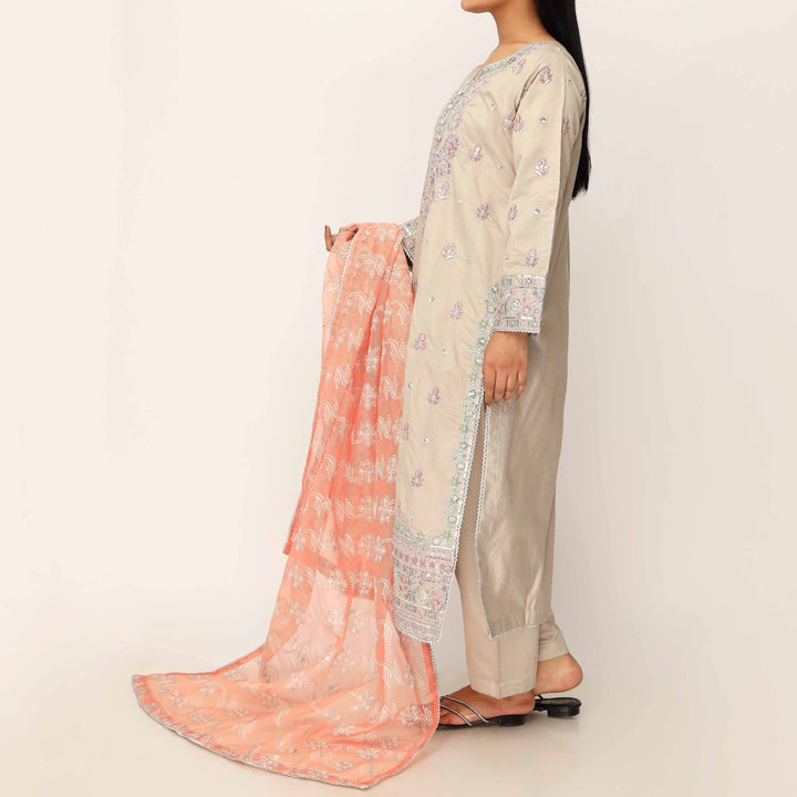 3PC- Khaddi Net Embellished Suit PF5141