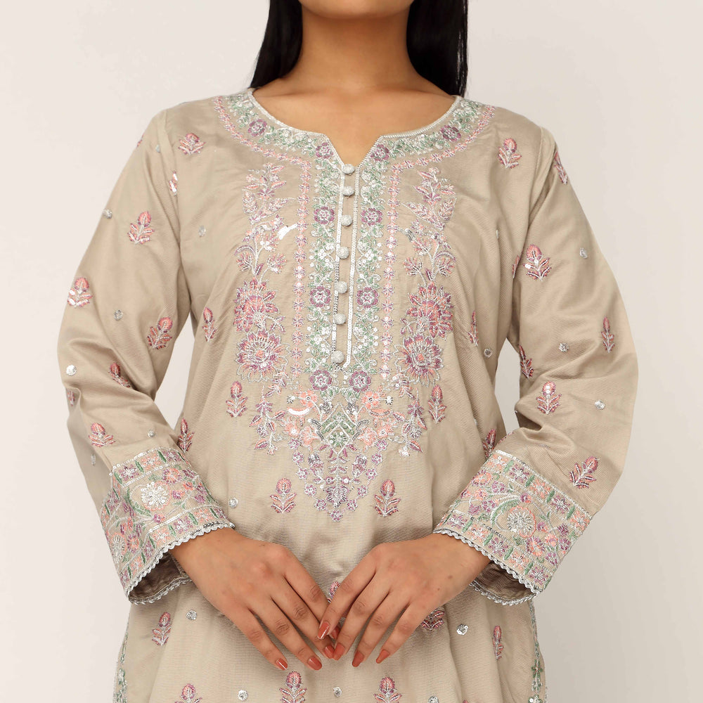 3PC- Khaddi Net Embellished Suit PF5141