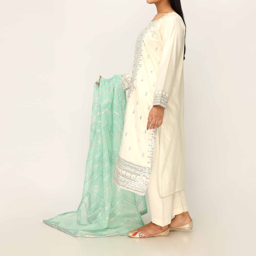 3PC- Khaddi Net Embellished Suit PF5147