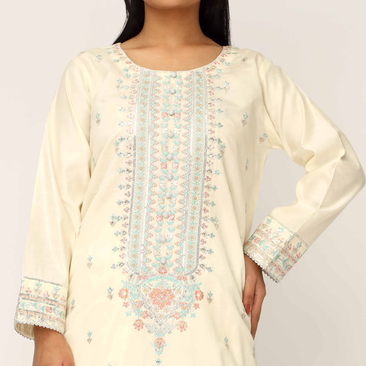 3PC- Khaddi Net Embellished Suit PF5147
