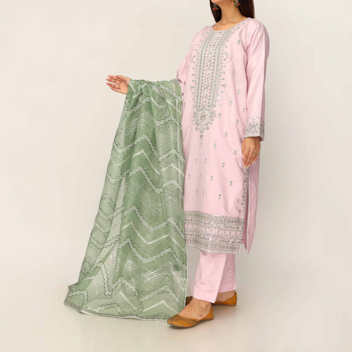 3PC- Khaddi Net Embellished Suit PF5149