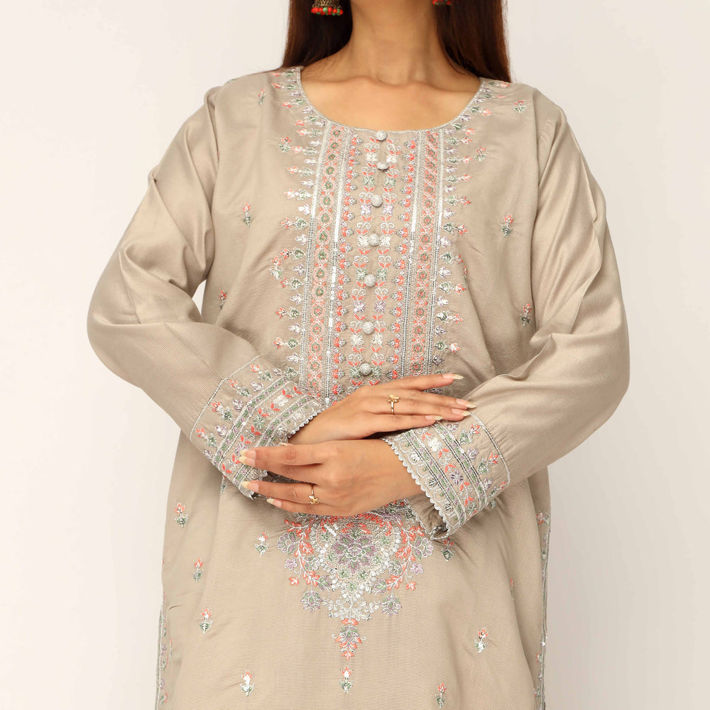 3PC- Khaddi Net Embellished Suit PF5150