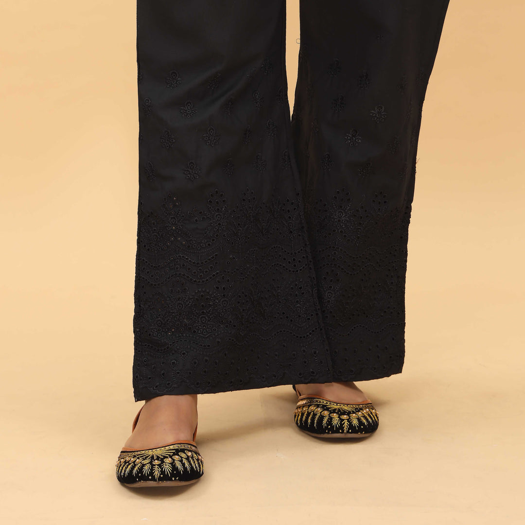 Black Straight Fit Embellished Trouser PL4059