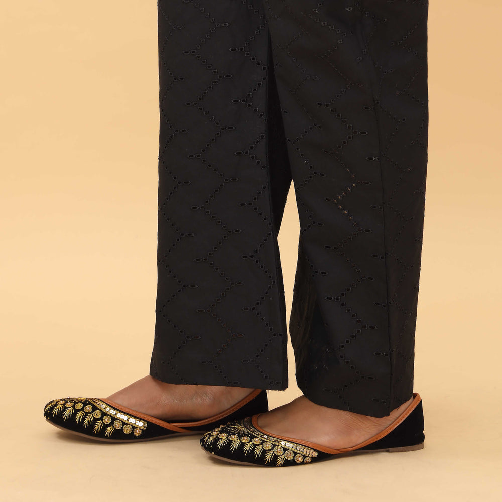 Black Straight Fit Embellished Trouser PL4062