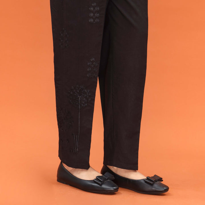 Black Slim Fit Plain Trouser PL5003