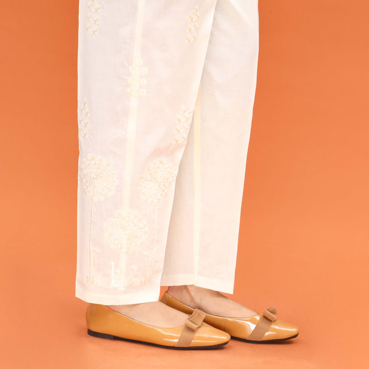 Cream Slim Fit Plain Trouser PL5005