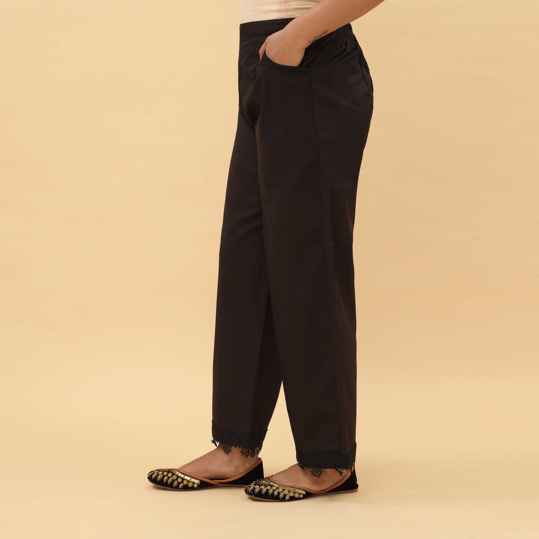 Black Cotton Cambric Trouser PL5014