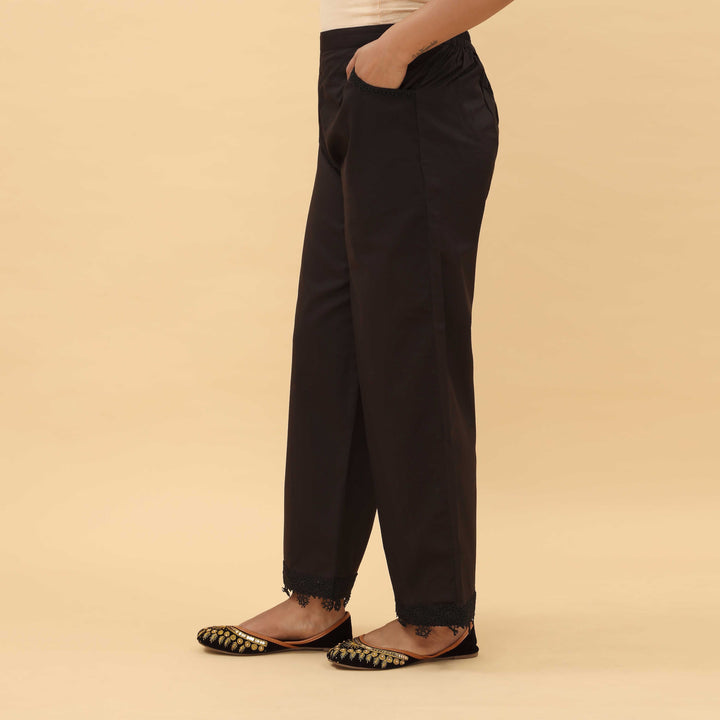 Black Cotton Cambric Trouser PL5014