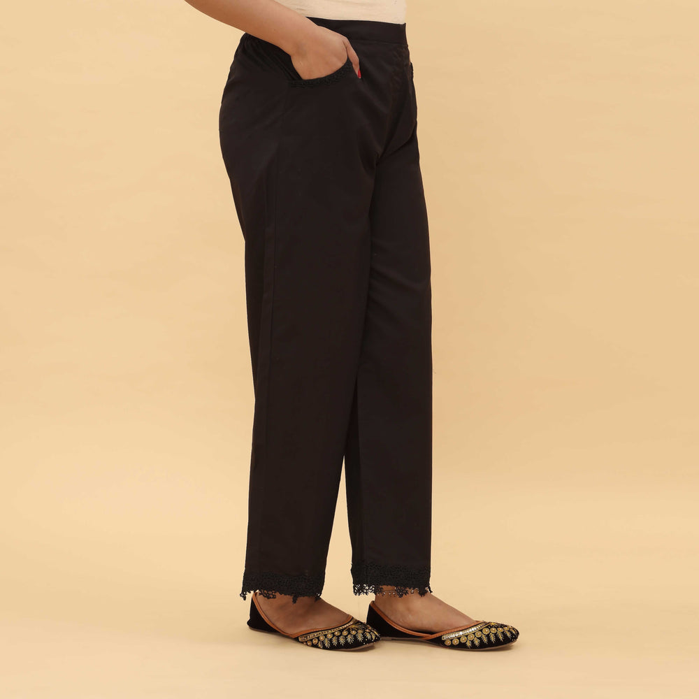 Black Cotton Cambric Trouser PL5014