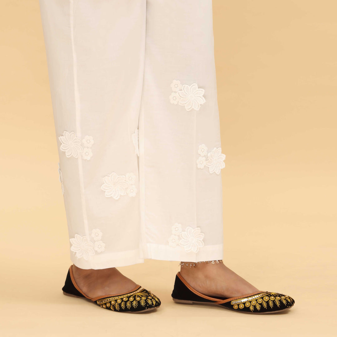 White Cotton Cambric Trouser PL5020