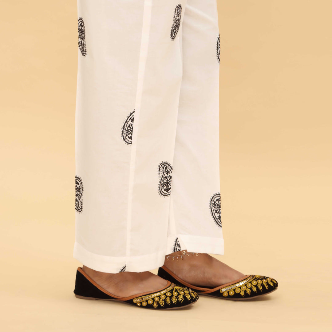 White Cotton Cambric Trouser PL5021