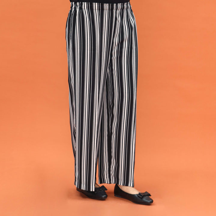 Black Straight Fit Striper Trouser PL5027