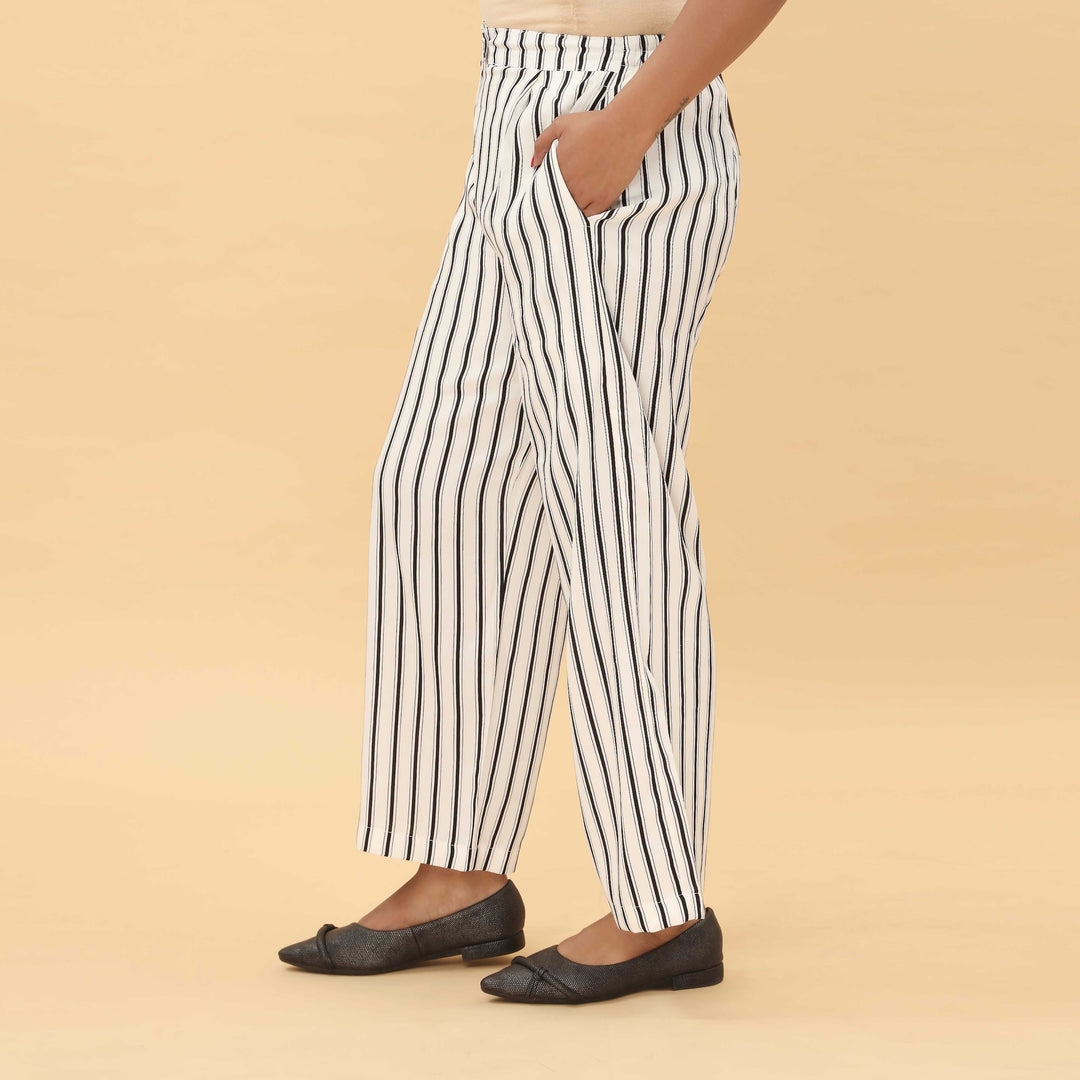 Blkwht Cotton Cambric Trouser PL5029