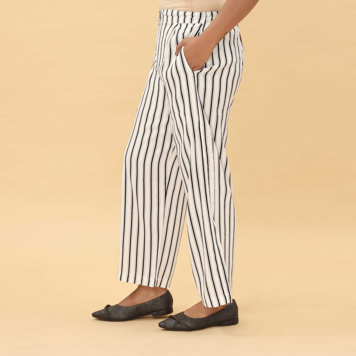 Blkwht Cotton Cambric Trouser PL5029