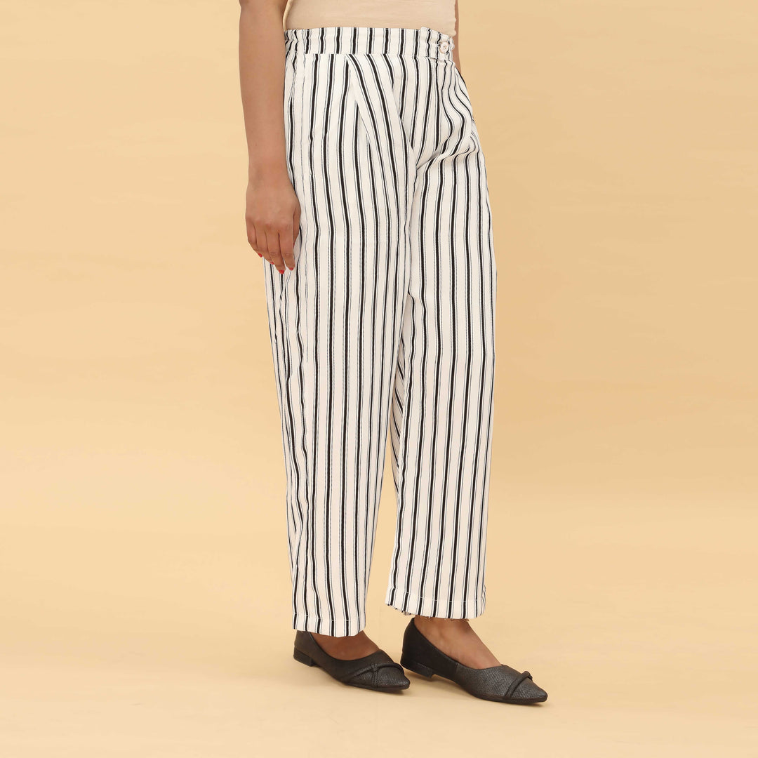 Blkwht Cotton Cambric Trouser PL5029