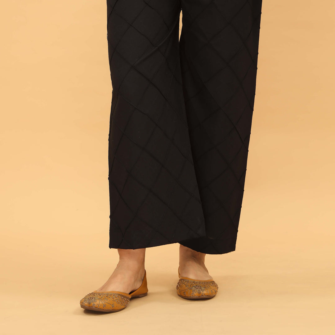 Black Straight Fit Embellished Trouser PL5031