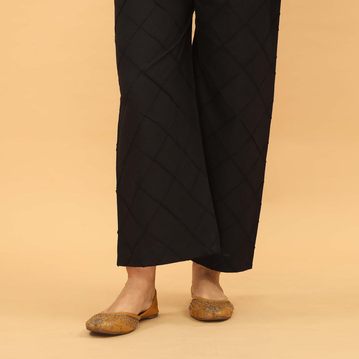 Black Straight Fit Embellished Trouser PL5031