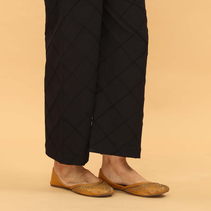 Black Straight Fit Embellished Trouser PL5031