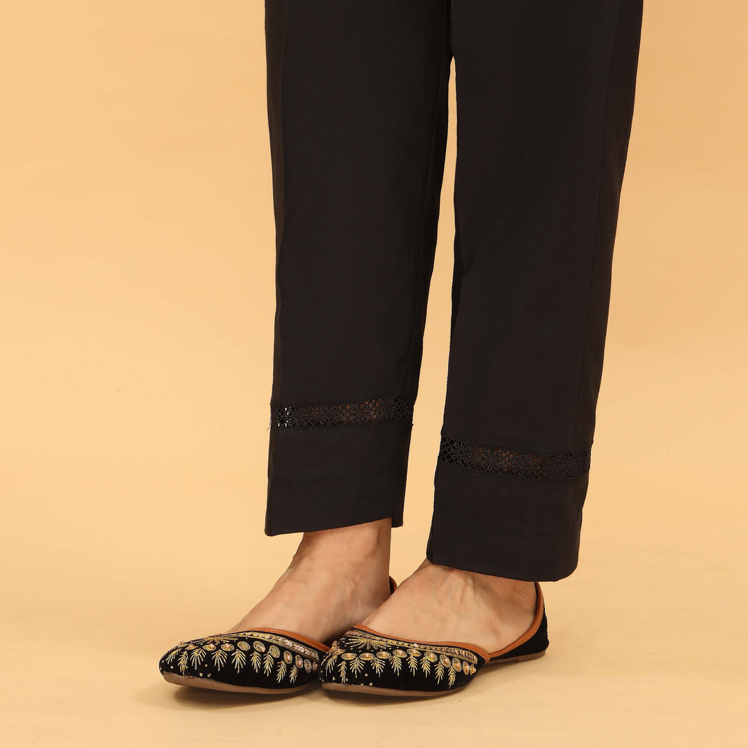Black Slim Fit Plain Trouser PL5039