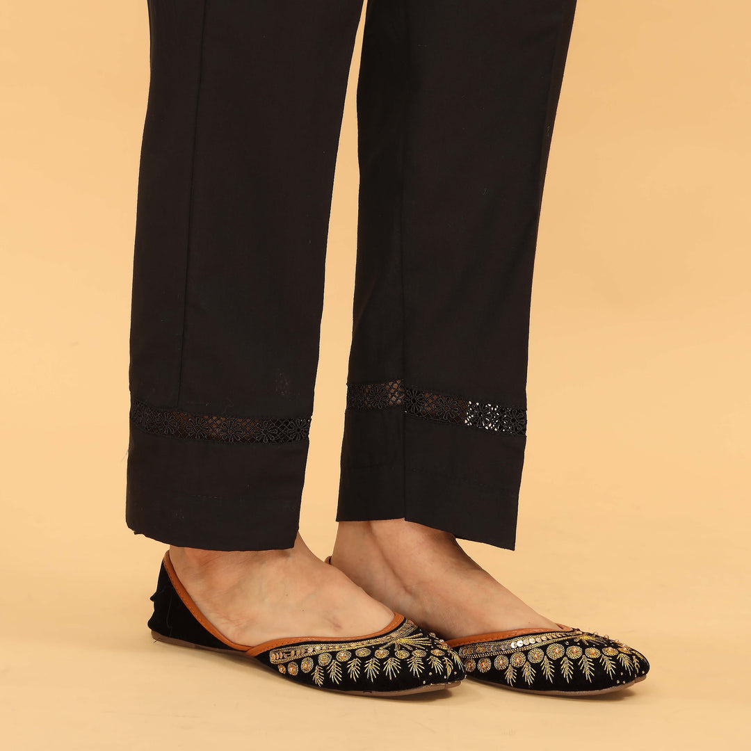 Black Slim Fit Plain Trouser PL5039
