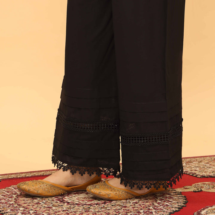 Black Straight Fit Embellished Trouser PL5050