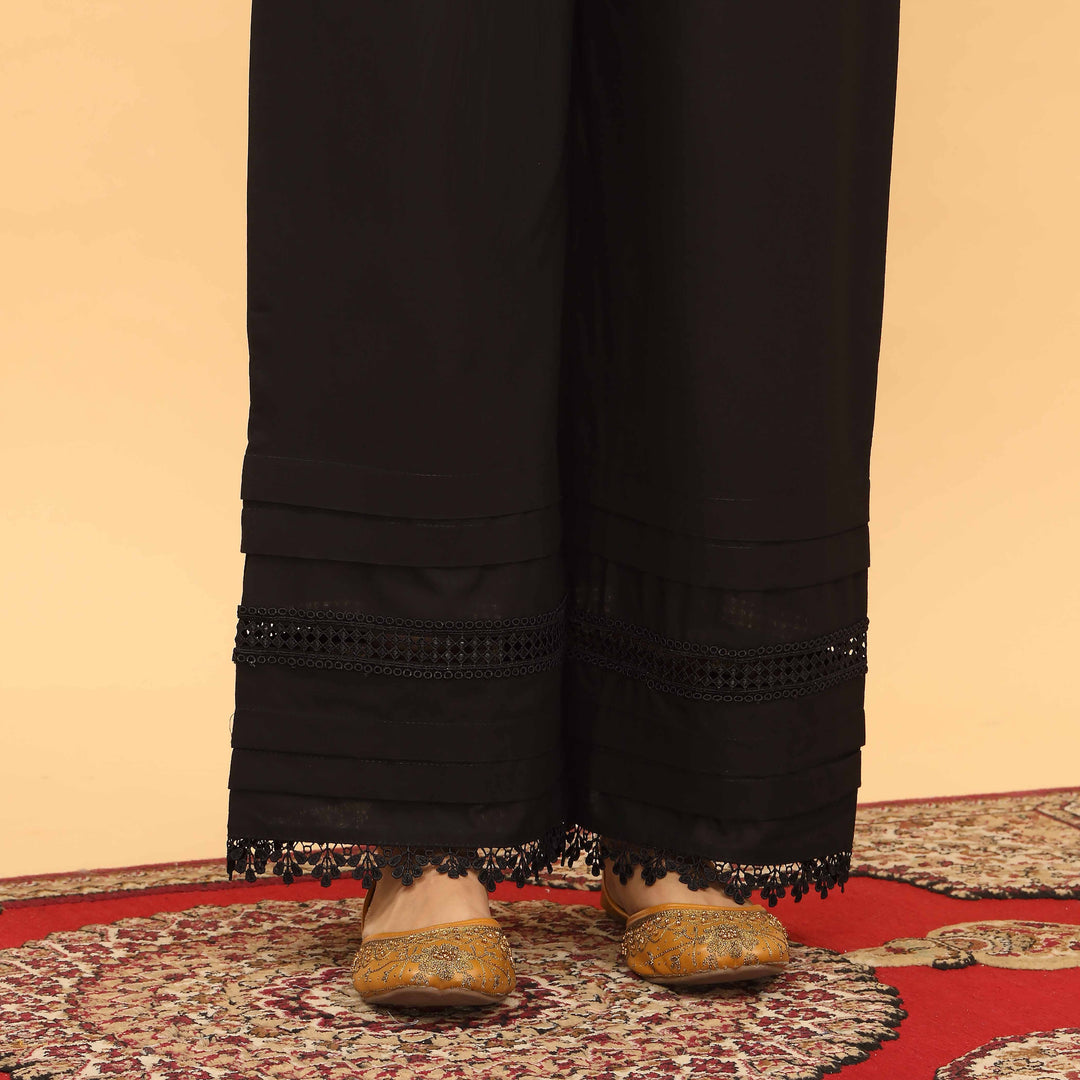 Black Straight Fit Embellished Trouser PL5050