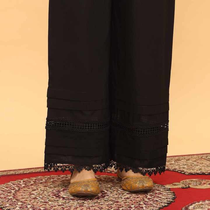 Black Straight Fit Embellished Trouser PL5050