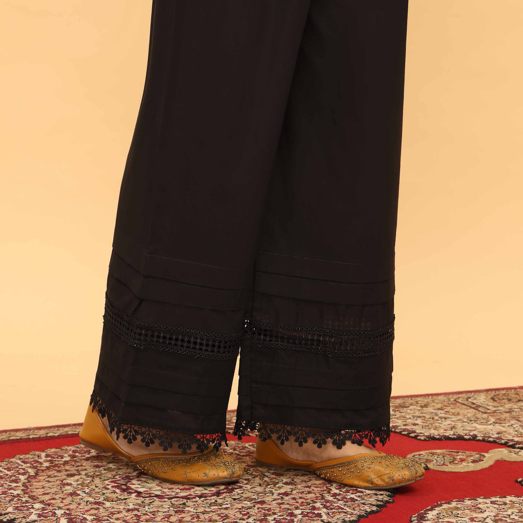 Black Straight Fit Embellished Trouser PL5050