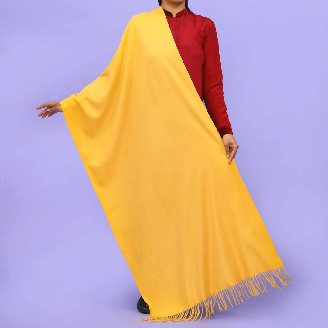 Mustard Acrylic Winter Shawl PN4203