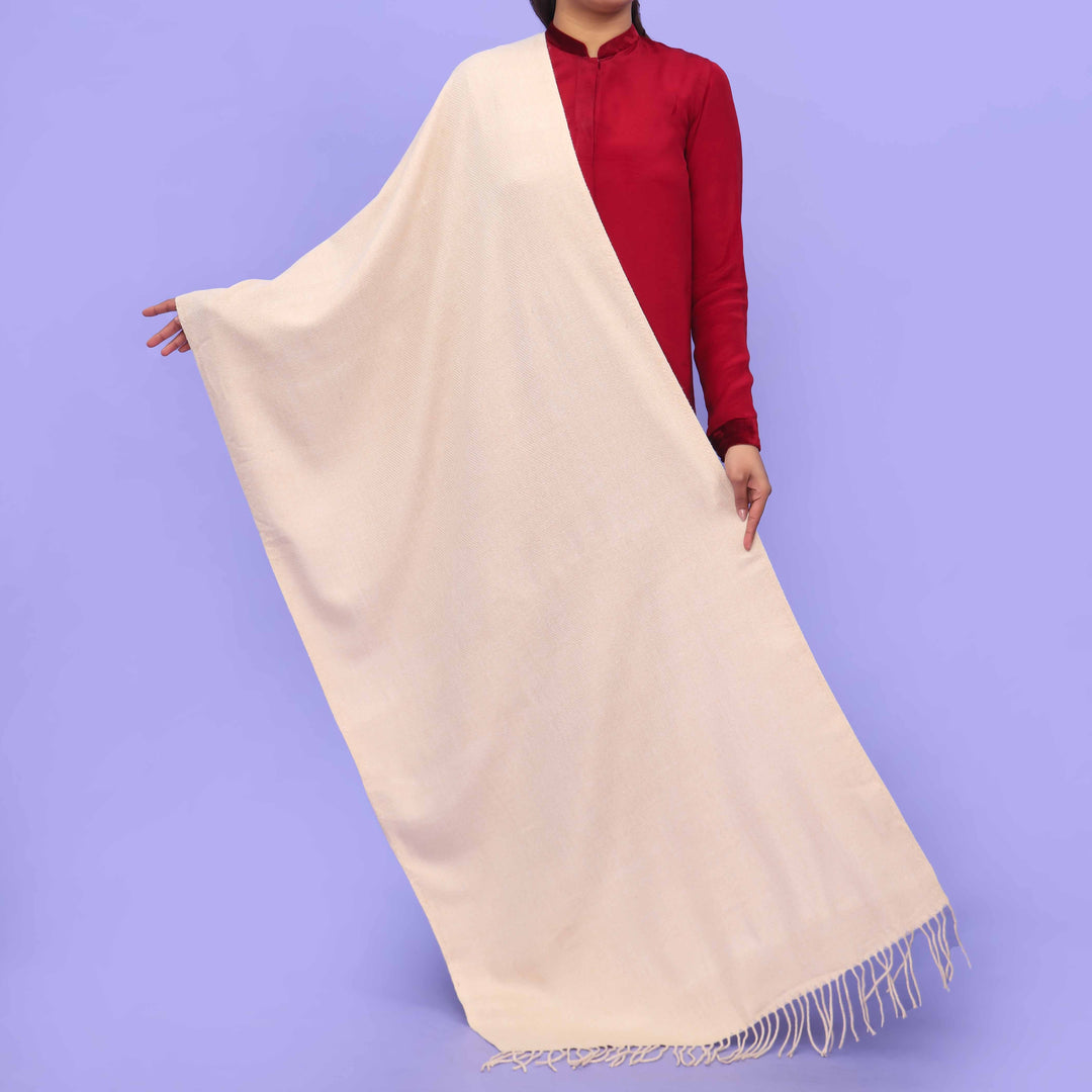 Cream Acrylic Winter Shawl PN4220