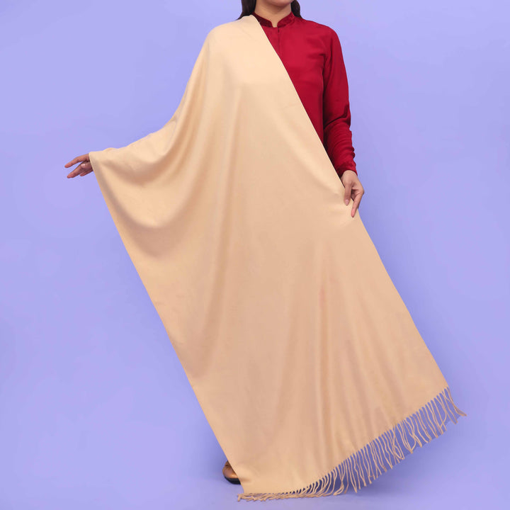 Cream Acrylic Winter Shawl PN4227