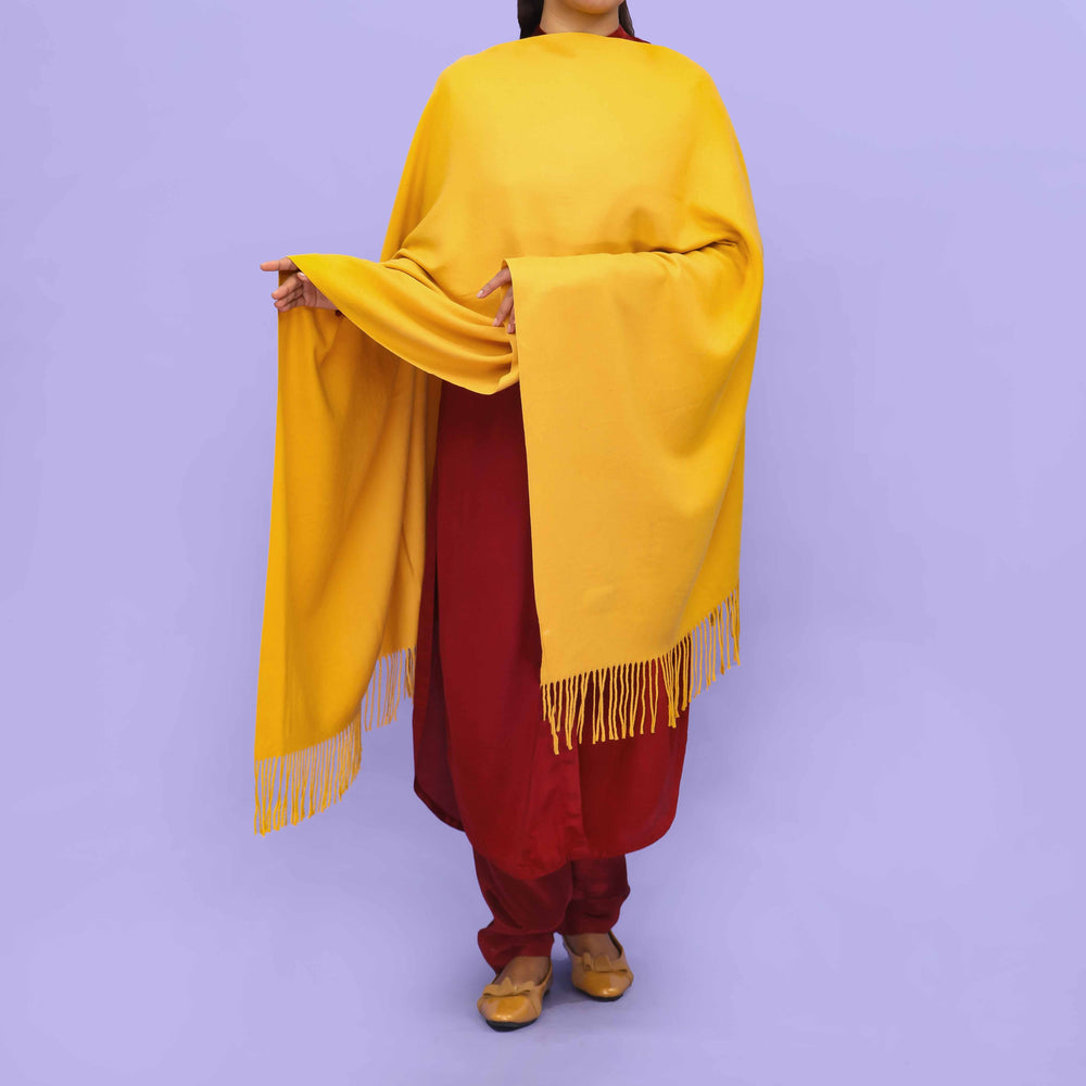 Yellow Acrylic Winter Shawl PN4231