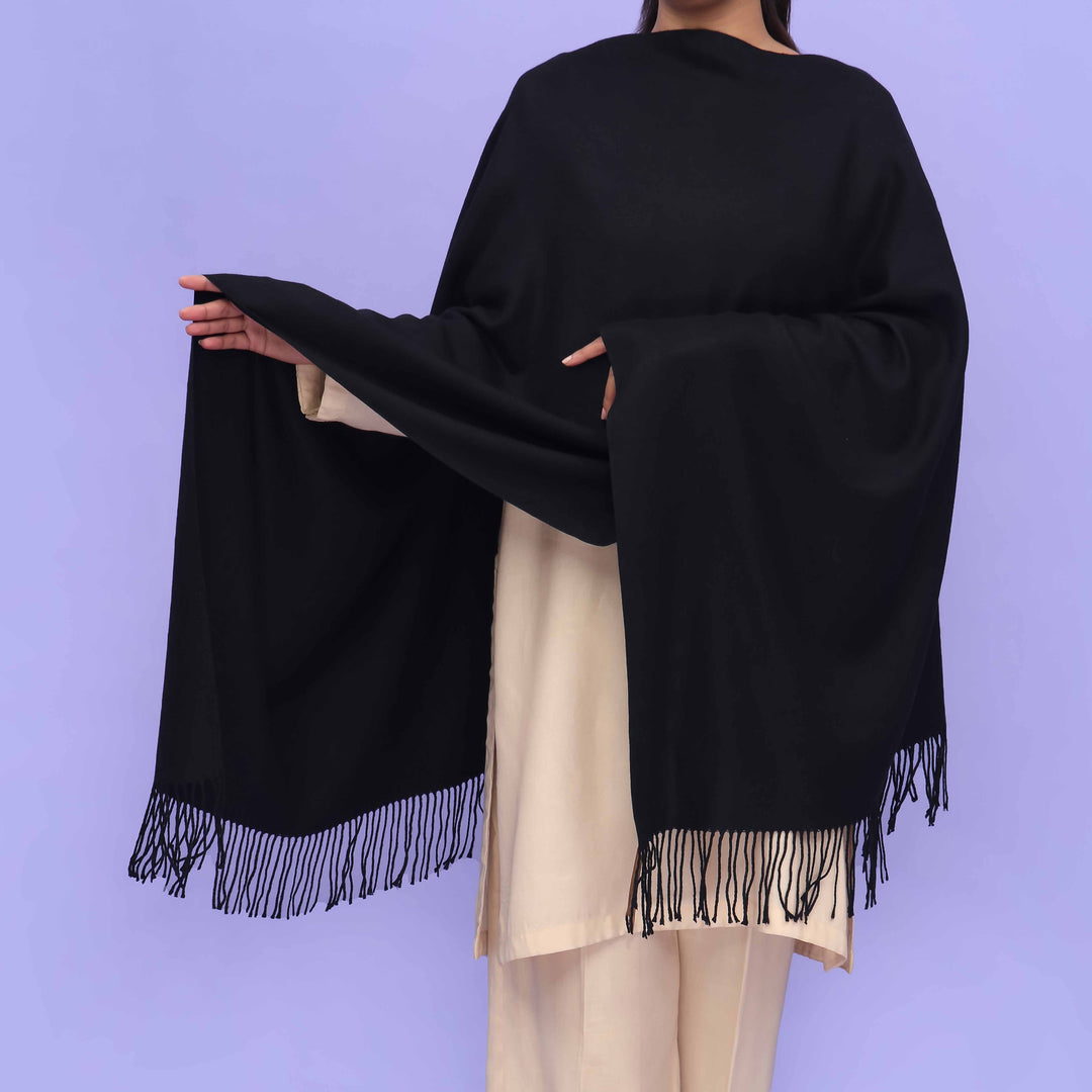 Black Acrylic Winter Shawl PN4232