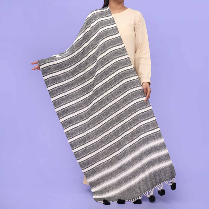 Black Acrylic Winter Shawl PN4238