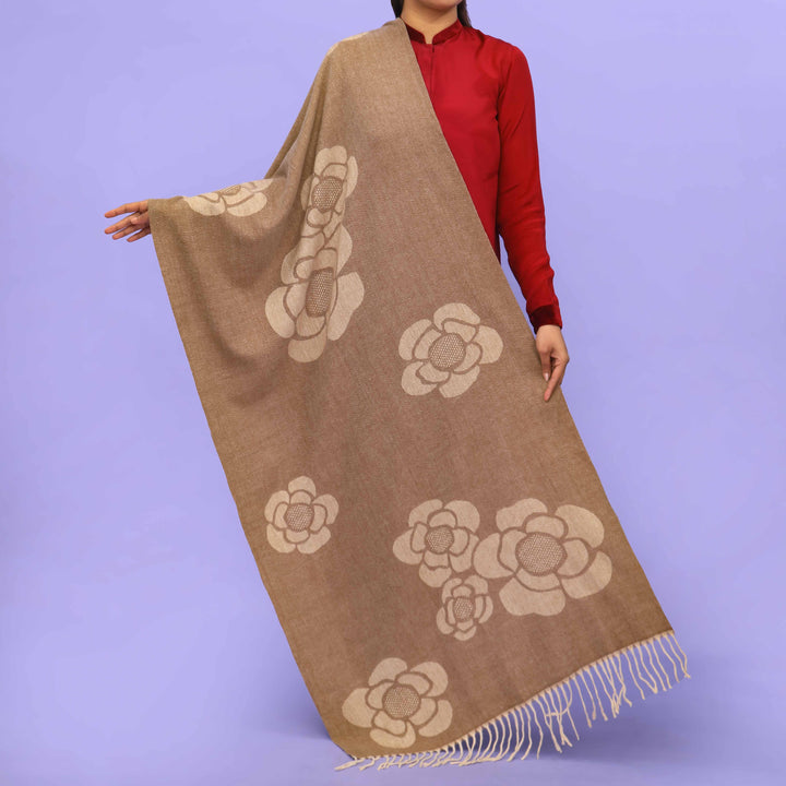 Brown Acrylic Winter Shawl PN4285