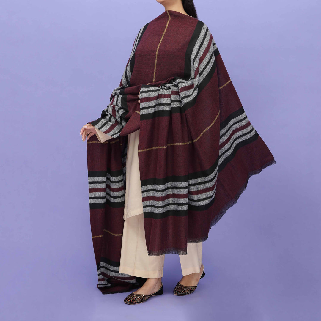 Plum Acrylic Winter Shawl PN4469