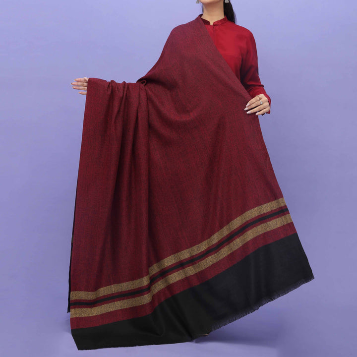 Maroon Acrylic Winter Shawl PN4473