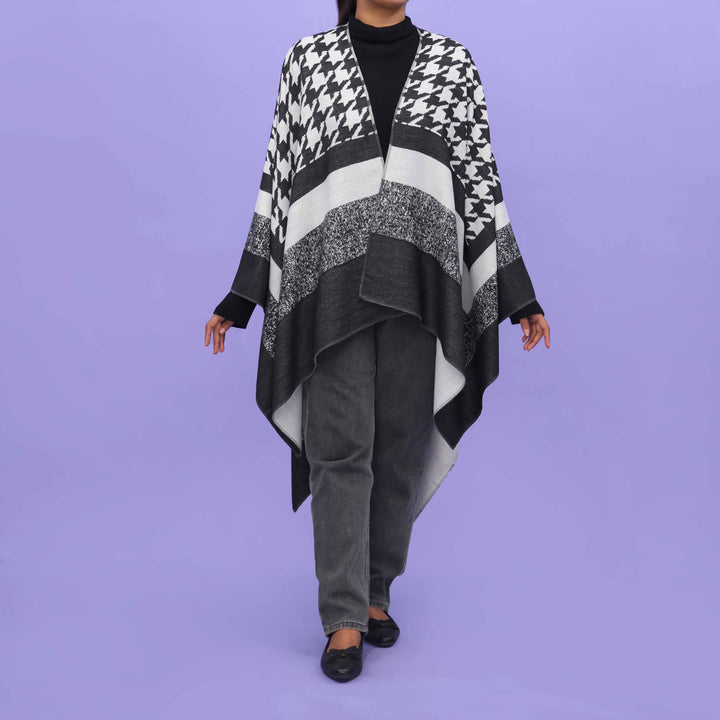 Black Winter Cape Shawl PN4700