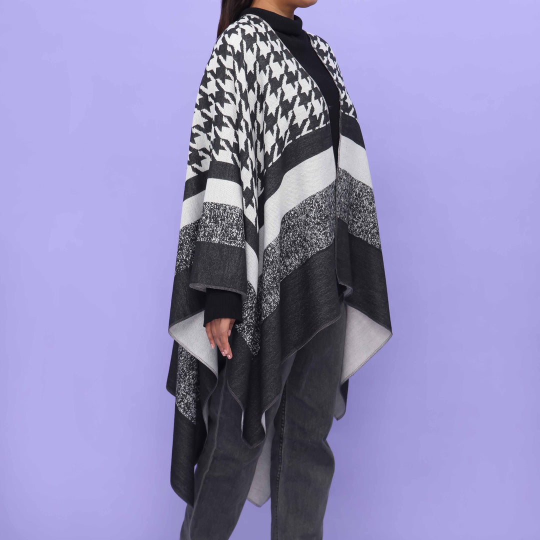 Black Winter Cape Shawl PN4700