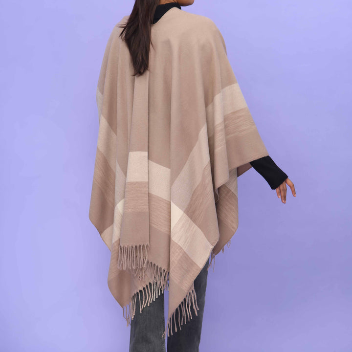 Beige Winter Cape Shawl PN4711