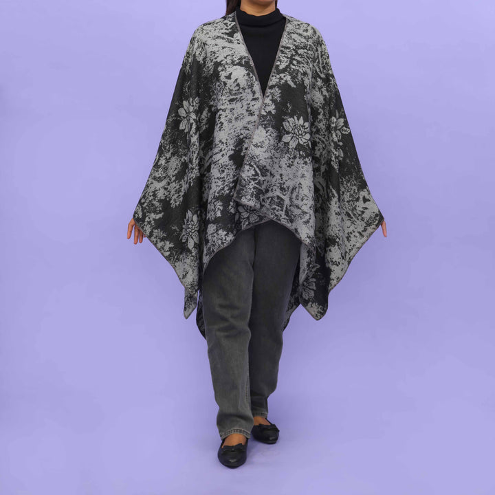 Black Winter Cape Shawl PN4712