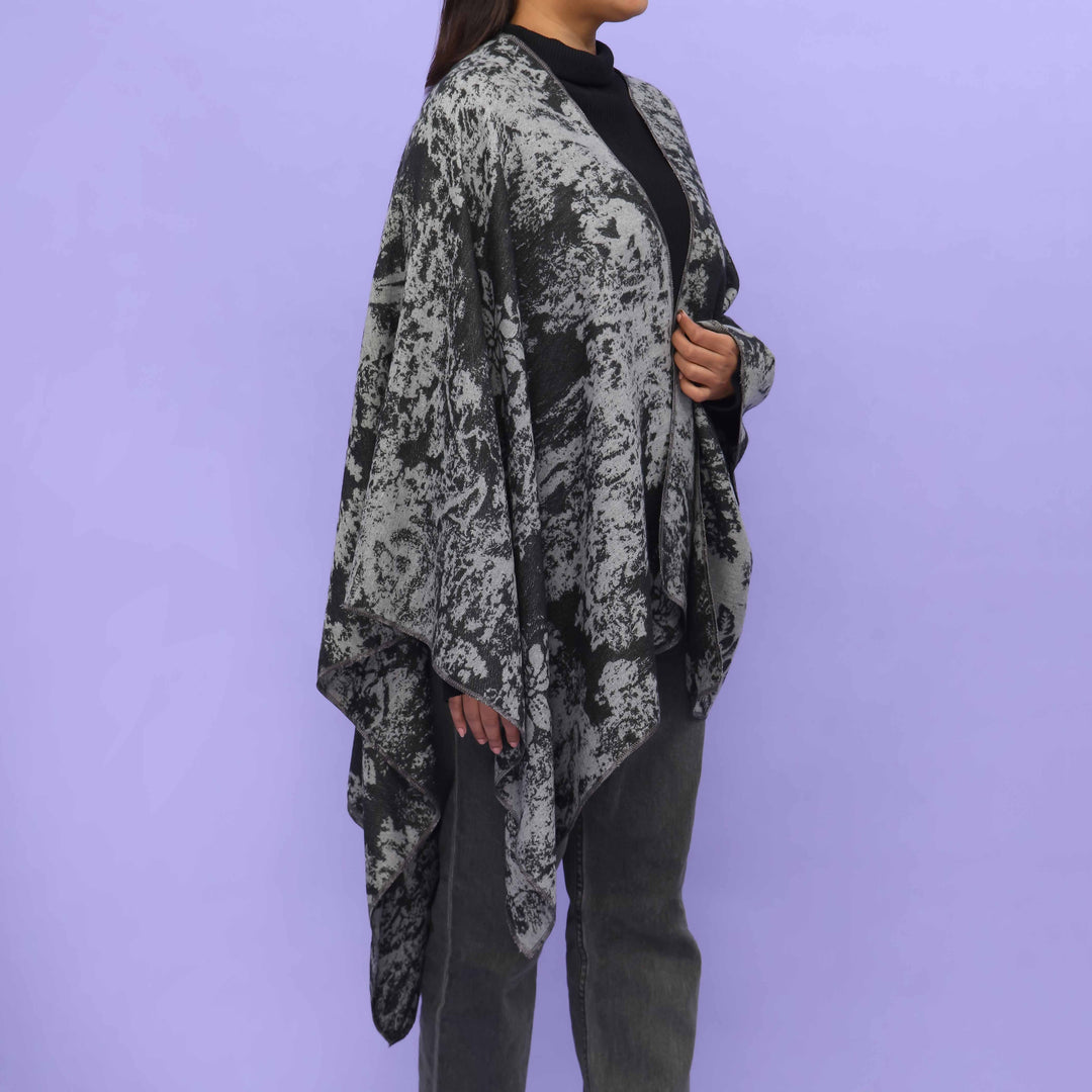 Black Winter Cape Shawl PN4712