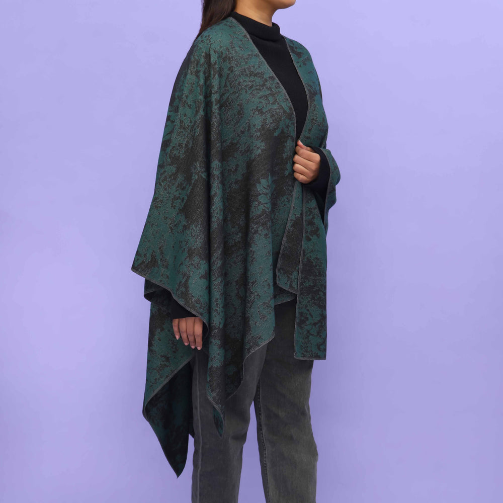 Green Winter Cape Shawl PN4713