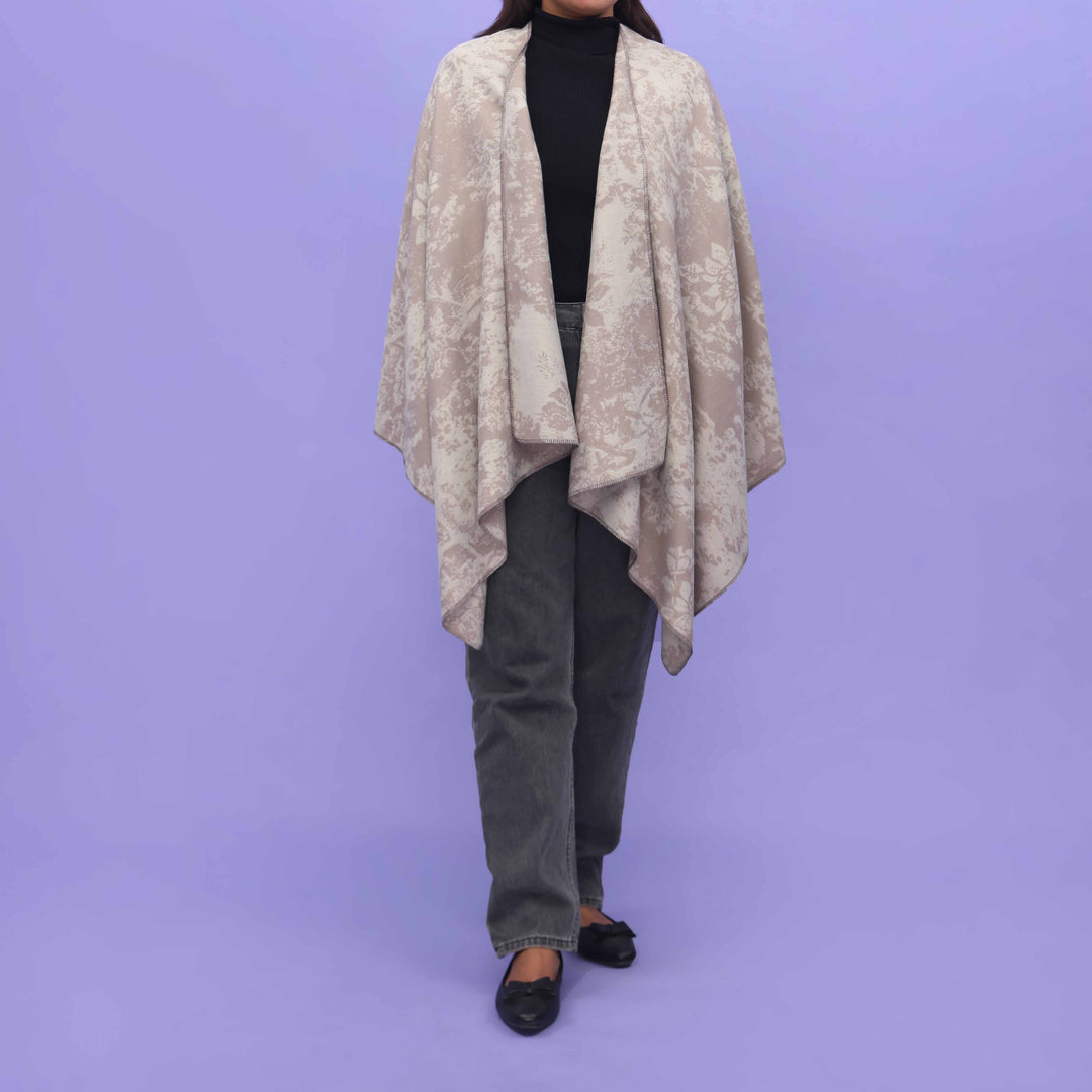 Beige Winter Cape Shawl PN4714