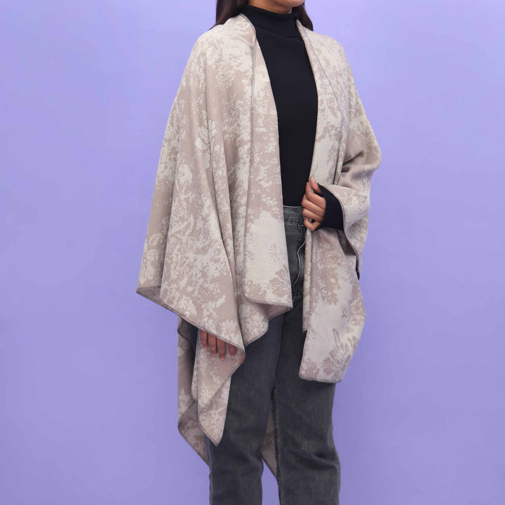 Beige Winter Cape Shawl PN4714